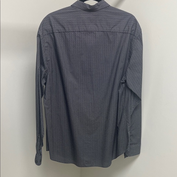 Armani Collezioni Navy Casual Button-Down Shirt With Tiangle Print - Picture 3 of 6